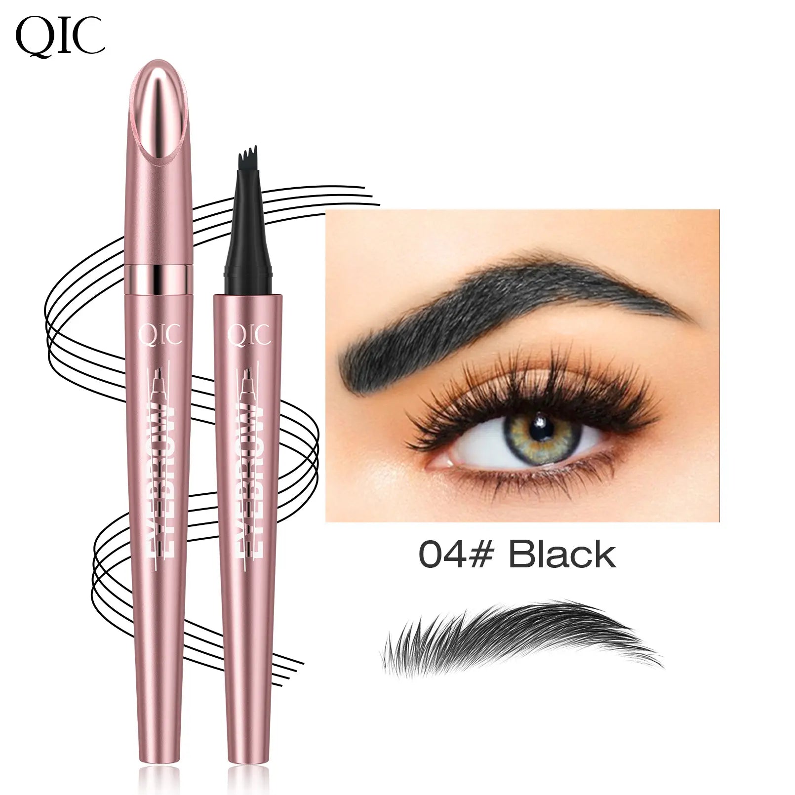 Waterproof Micro-Fork Eyebrow Pencil, Long-Lasting Brow Pen for Natural Hair-Like Strokes, Smudge-Proof Makeup Tool for Daily Use & Soft Glam