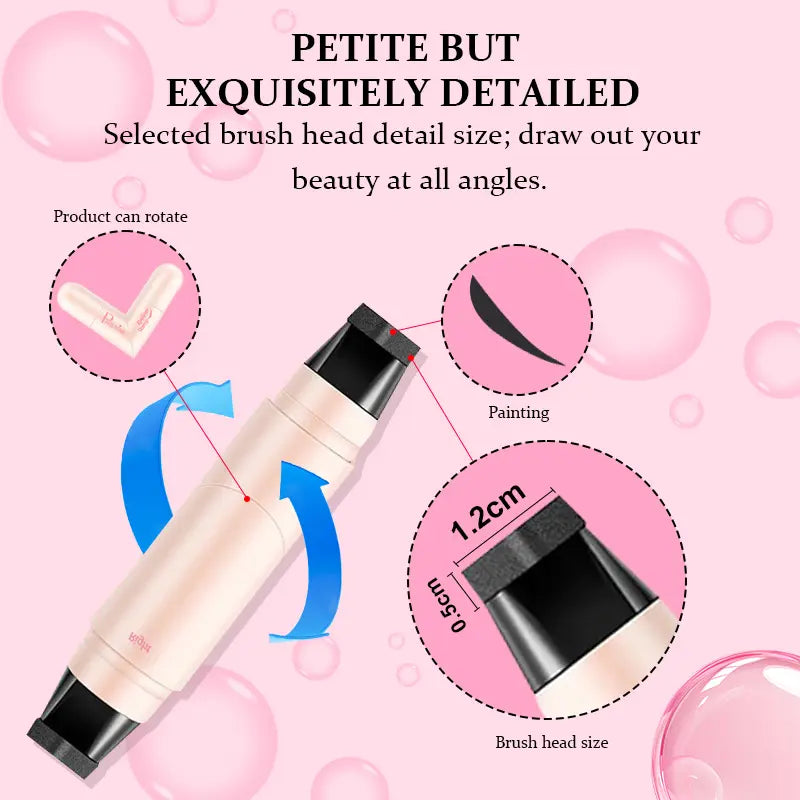 Rotating Eyeliner Stamp Pen – Dual-Head Design with Wing Stamp, Quick-Dry, Long-Lasting, Smudge-Proof for Easy Cat Eye, Sharp Winged Lines & All-Day Makeup Wear - Beginner Friendly Everyday Makeup Tool for Women, Women'S Cosmetics, Makeup Tools.