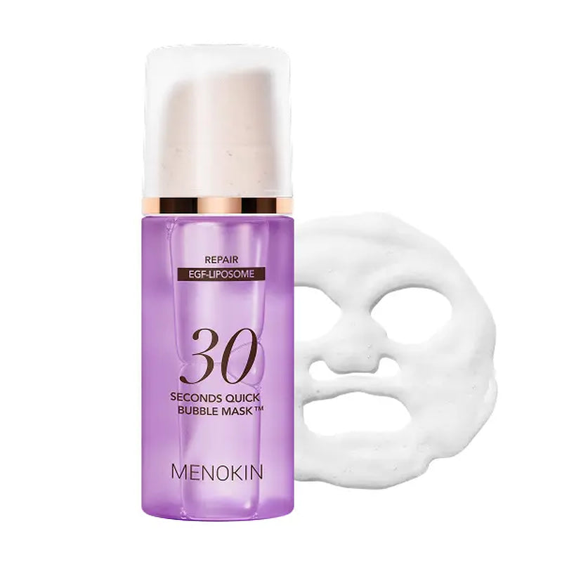 [MENOKIN] 30 Seconds Micro-Bubble Mask, Korean Glass Skin Care Essential, 70 Uses, 3.21 Fl.Oz, Turkey Neck, Zempic Neck, Tech Neck, Smoker Lines, Smile Lines, 11 Lines, Under-Eye Hollows, Forehead Lines, Micro-Bubble Primer