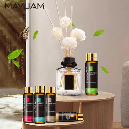 Support Dropshipping 10ML Lavender Rose Eucalyptus Jasmine Vanilla Mint Sandalwood Tea Tree Orange Diffuser Aroma Essential Oil