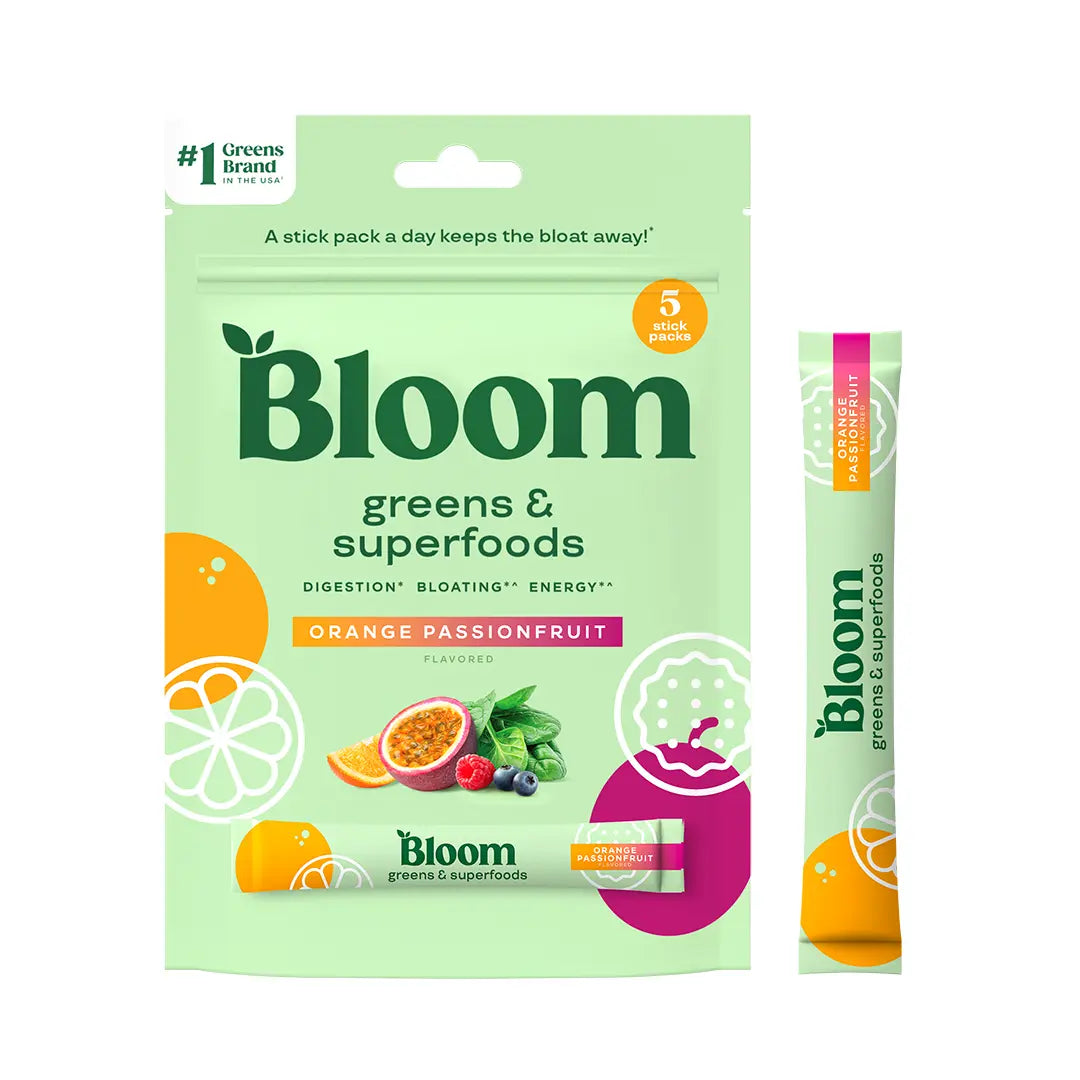 Bloom Nutrition Greens & Superfoods Powder (5 Sticks)- Digestion, Gut Health, Bloating Relief, Spirulina & Chlorella with Probiotics & Antioxidants, Travel Size