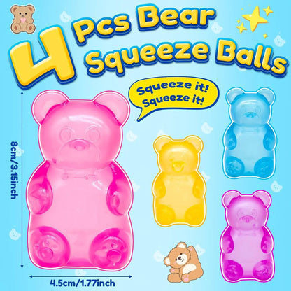 1/4 Counts Soft Jelly Filled Sensory Toy, Stretchable Squeeze Stress Relief Fidget Toy, Ideal for Birthday Gifts, Goodie Bag Fillers, Classroom Rewards