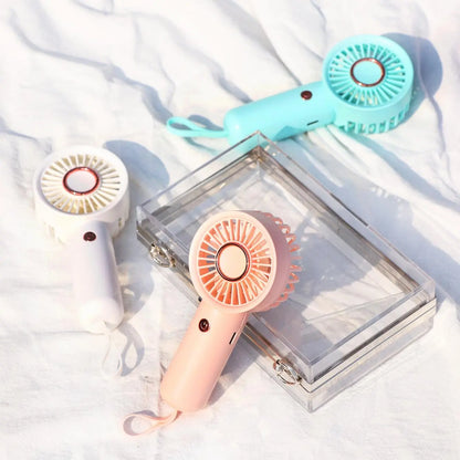 Portable Handheld Fan, Handheld Cooling Fan, 1 Count USB Rechargeable 3-Speed Mini Fan, Small Personal Fan for Women'S Makeup, Student Carry Fan, Outdoor, Travel, Office and Bedroom