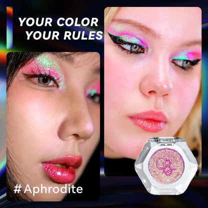 Ourbella Single Multi-Chrome Eyeshadows, Sparkly Shimmer Glitter Eyeshadow, Iridescent Shimmer, Talc Free, Holographic ,Color-Shifting, Metallic Iridescent Shimmer Shadow Duochrome