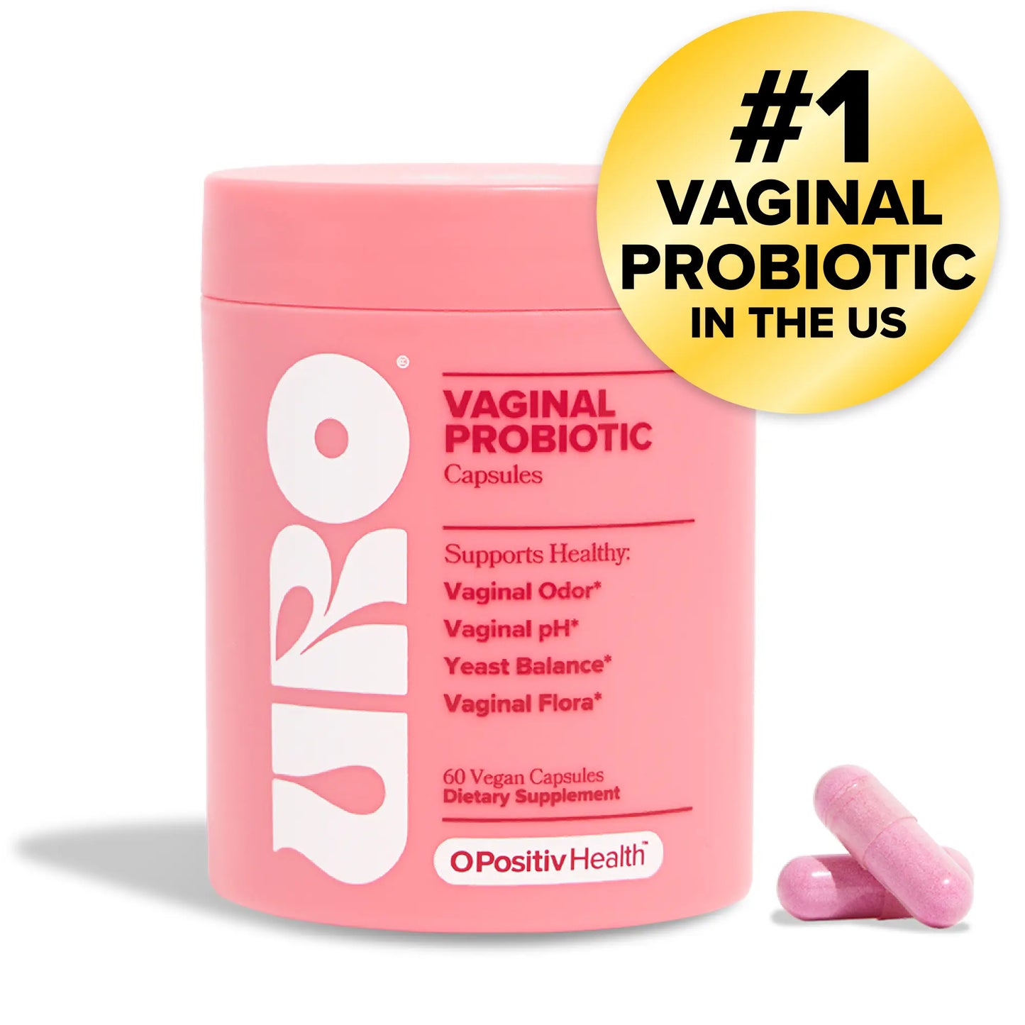 URO Women'S Probiotics - 60 Count (Pack of 1) - Prebiotic and Probiotic Capsules for Healthy Ph Balance and Odor
