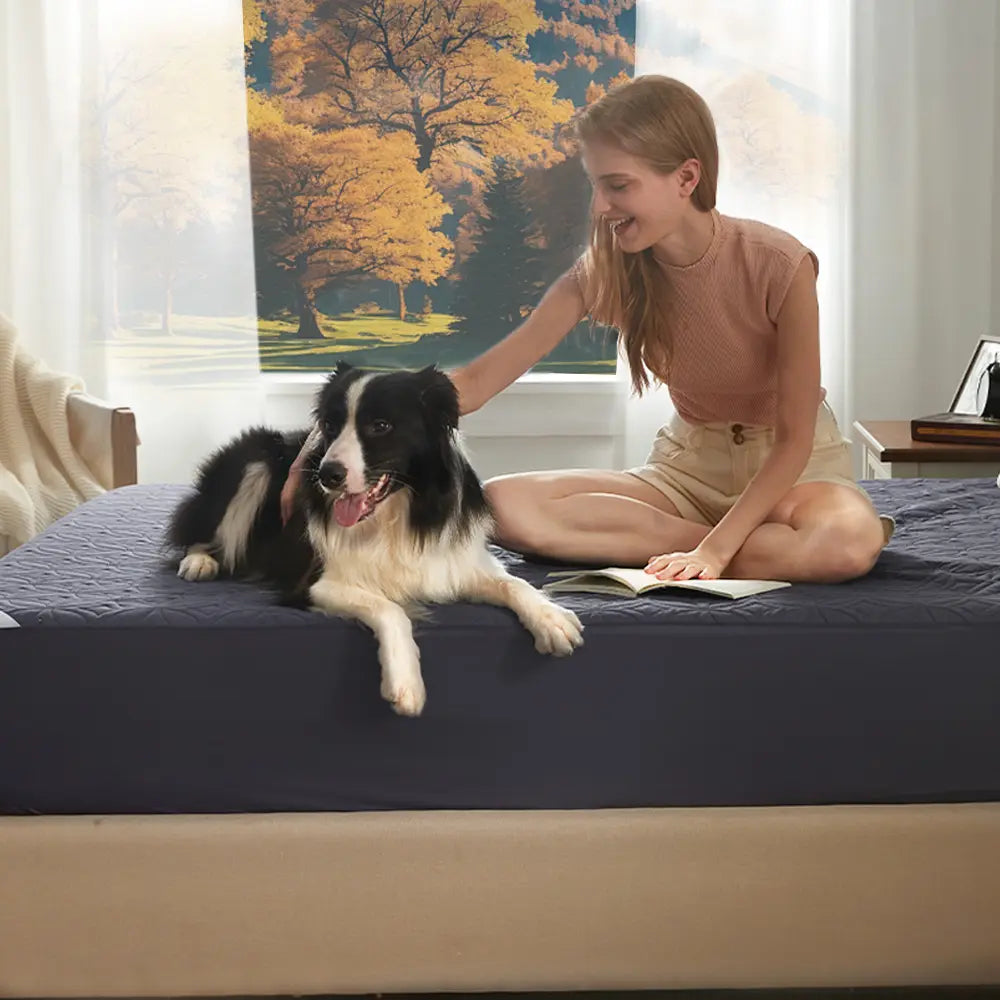 【Bedlore】Big Copper Coin Pattern Waterproof Mattress Protector, Soft & Dirt-Proof Fabric with Deep Pockets (Fits 6–18 Inches), Ideal for Bedroom, College Dorm & Hotel Use