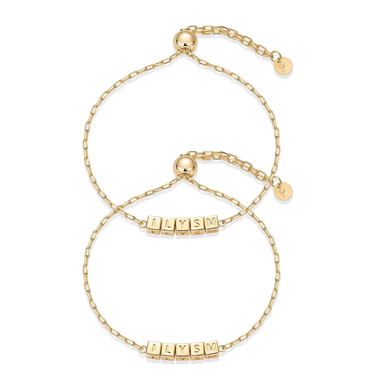 PAVOI 14K Gold Plated Adjustable Matching Bracelets for Women – Heart Charm and BFF Friendship Styles