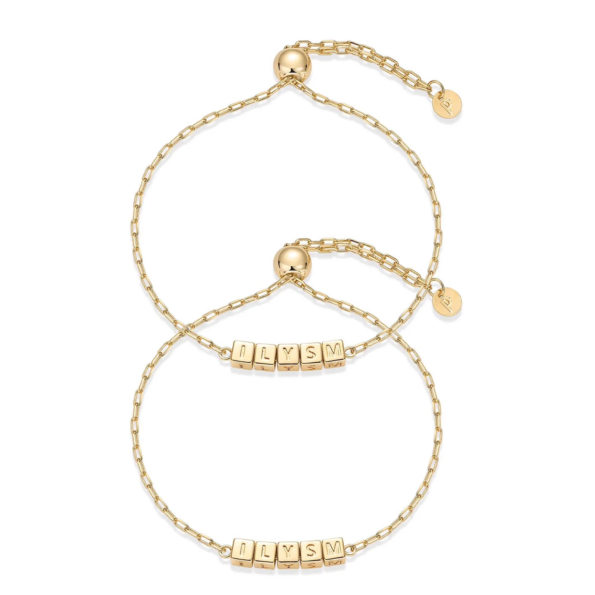 PAVOI 14K Gold Plated Adjustable Matching Bracelets for Women – Heart Charm and BFF Friendship Styles