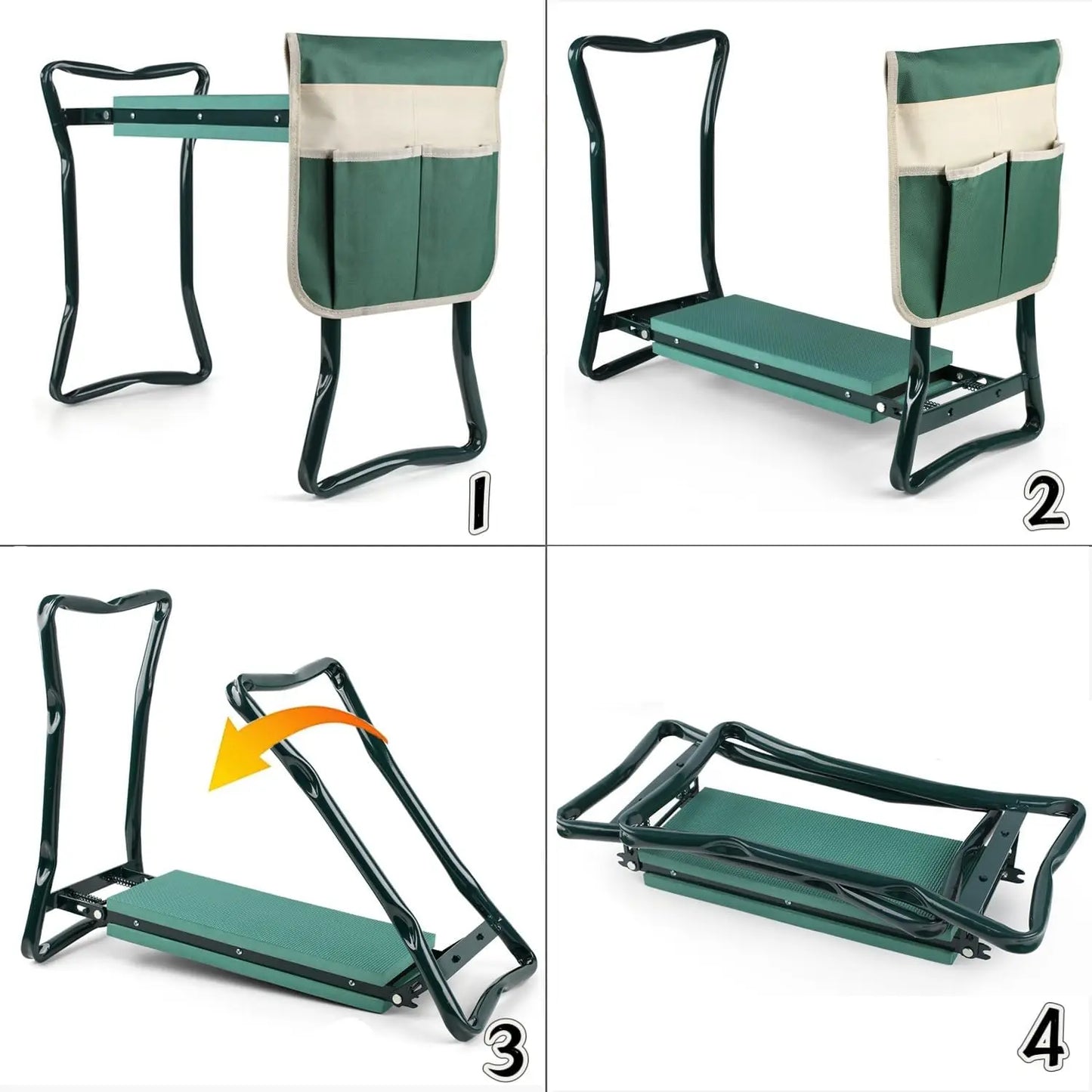 Upgraded Garden Kneeler and Seat with Soft Pad Foldable Stool for Gardening Heavy Duty 330 Lbs Capacity Large Tool Pouches Summervibes Gifts for Mother'S Day