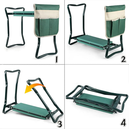 Upgraded Garden Kneeler and Seat with Soft Pad Foldable Stool for Gardening Heavy Duty 330 Lbs Capacity Large Tool Pouches Summervibes Gifts for Mother'S Day