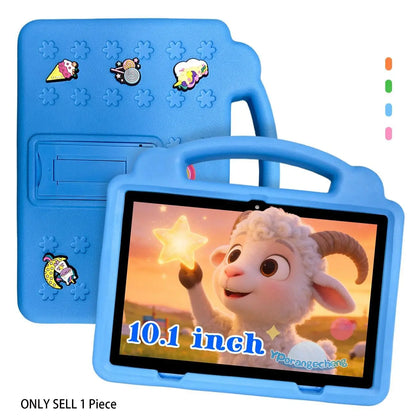 10.1 Inch Android Tablet for Education and Entertainment, Student Tablets, 64GB Expandable to 1Tb, 5G Wifi, HD Display with Parental Controls and Eva Case, Perfect Holiday Gift,No Adapter Included, Pink/Blue/Green/Orange