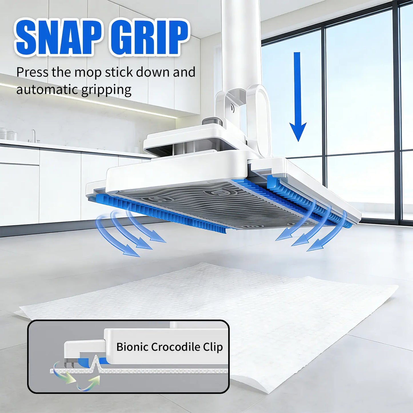 SOPAMI Disposable Dust Mop, Hands-Free Wet Dry Floor Cleaning Mop, Lazy Household Floor Cleaner with Replaceable Non-Woven Cleaning Pads for Home Hardwood Floors, Tile Floors