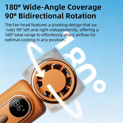 Mini Portable Handheld Clip Fan, 3-In-1 Rechargeable 3000Mah Battery, 5 Speeds, 180° Adjustable Airflow, USB Cooling, Perfect for Travel, Office, and Personal Use - Protection