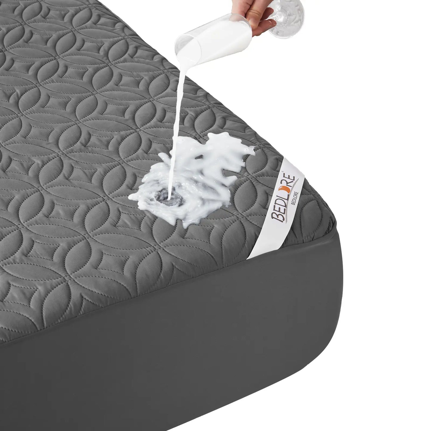 【Bedlore】Big Copper Coin Pattern Waterproof Mattress Protector, Soft & Dirt-Proof Fabric with Deep Pockets (Fits 6–18 Inches), Ideal for Bedroom, College Dorm & Hotel Use