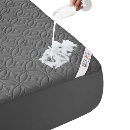 【Bedlore】Big Copper Coin Pattern Waterproof Mattress Protector, Soft & Dirt-Proof Fabric with Deep Pockets (Fits 6–18 Inches), Ideal for Bedroom, College Dorm & Hotel Use