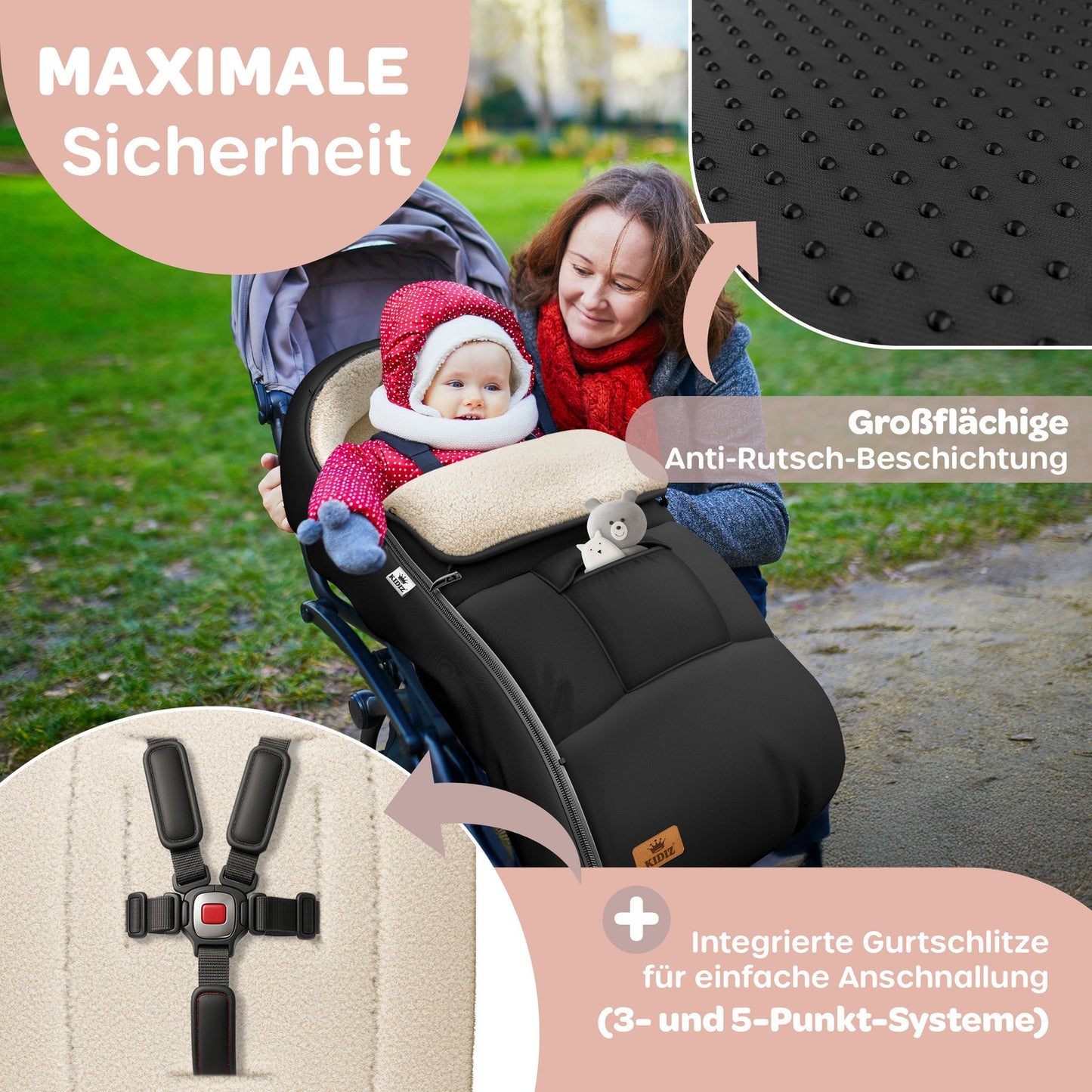 KIDIZ® Babyfußsack Baby Winterfußsack Kinderwagenfuß