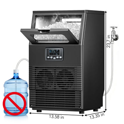 COWSAR Commercial Ice Maker V2.0, 100 Lbs, 2-Way Add Water, Large Ice Maker Self Cleaning, Ice Machine with 24 Hour Timer,33 Lbs Basket, Stainless Steel Ice Makers for School, Home, Bar, RV