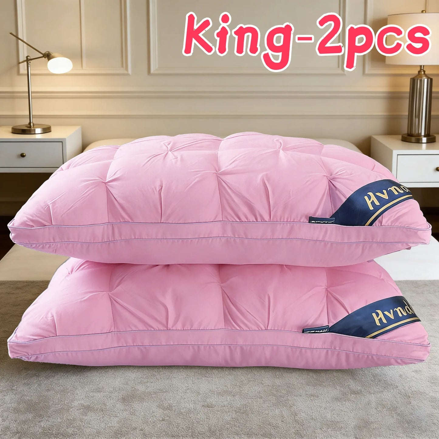 【Mother'S Day Gifts】4Pcs/2Pcs Hvnde Hotel Collection Deep Sleep Pillow - Neck Support Non-Collapse Design Hypoallergenic for Side Supine Prone Sleepers Pillows Tiktokshopspringglowup