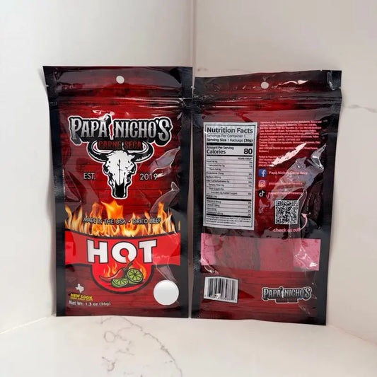 NEW LOOK - RED POWDER HOT Beef Jerky - Carne Seca