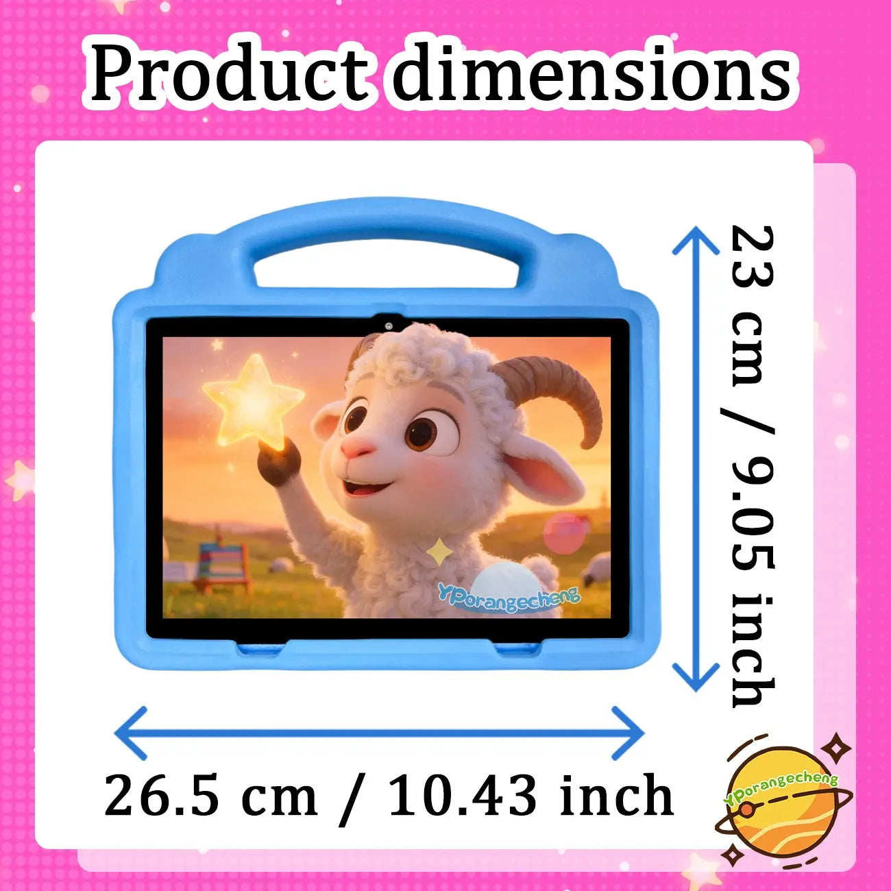 10.1 Inch Android Tablet for Education and Entertainment, Student Tablets, 64GB Expandable to 1Tb, 5G Wifi, HD Display with Parental Controls and Eva Case, Perfect Holiday Gift,No Adapter Included, Pink/Blue/Green/Orange