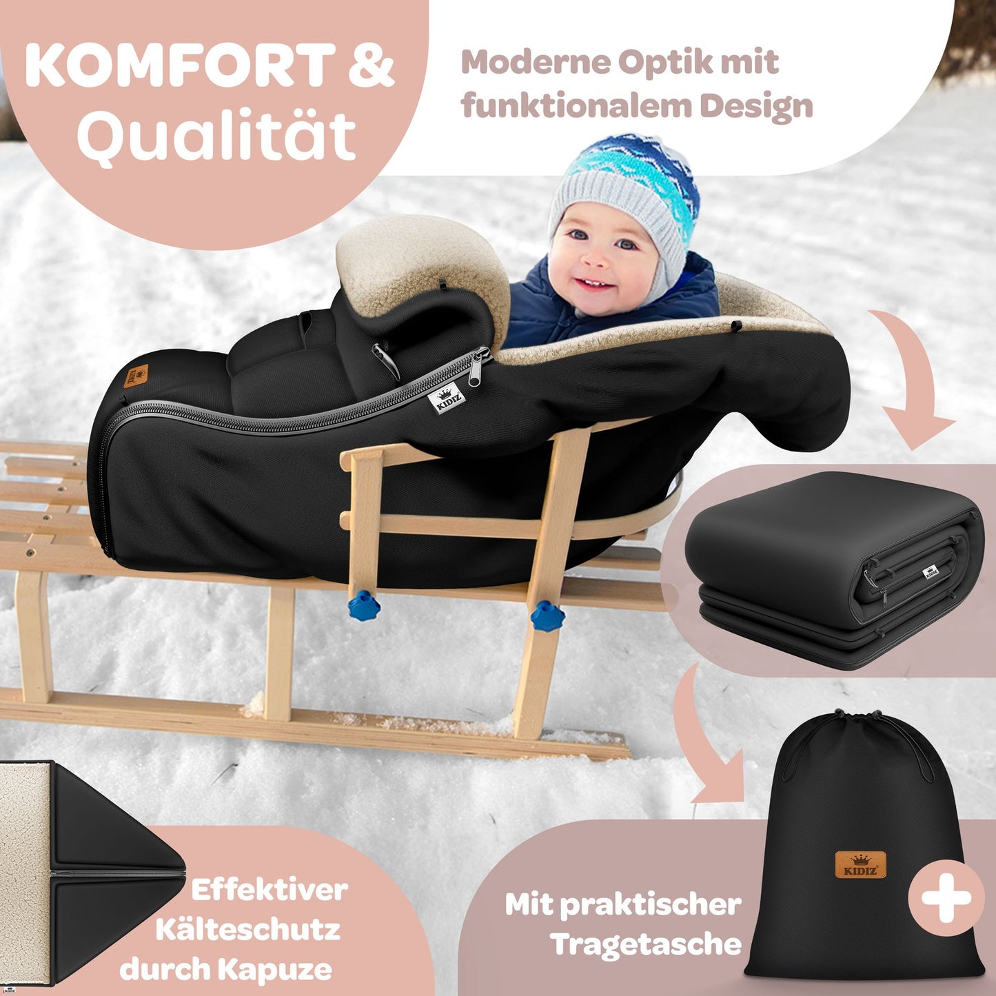 KIDIZ® Babyfußsack Baby Winterfußsack Kinderwagenfuß