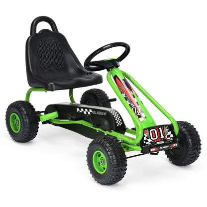 Gokart Mit Verstellbarem Sitz & Handbremse Tretauto Bis 30Kg Belastbar Pedal Go Cart