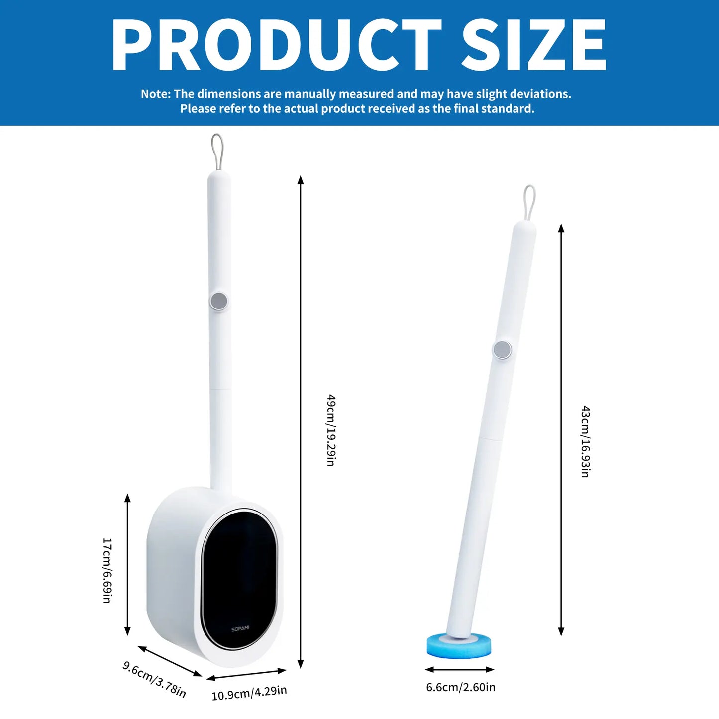 SOPAMI Toilet Scrubber Kit with Self-Cleaning Disposable Pads – No Pre-Rinse, No Mess, No Odor , Simplifies Bathroom Hygiene