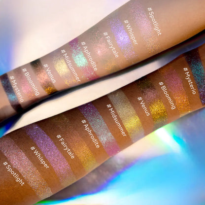 Ourbella Single Multi-Chrome Eyeshadows, Sparkly Shimmer Glitter Eyeshadow, Iridescent Shimmer, Talc Free, Holographic ,Color-Shifting, Metallic Iridescent Shimmer Shadow Duochrome