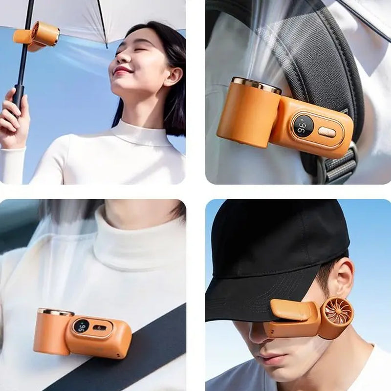 Mini Portable Handheld Clip Fan, 3-In-1 Rechargeable 3000Mah Battery, 5 Speeds, 180° Adjustable Airflow, USB Cooling, Perfect for Travel, Office, and Personal Use - Protection