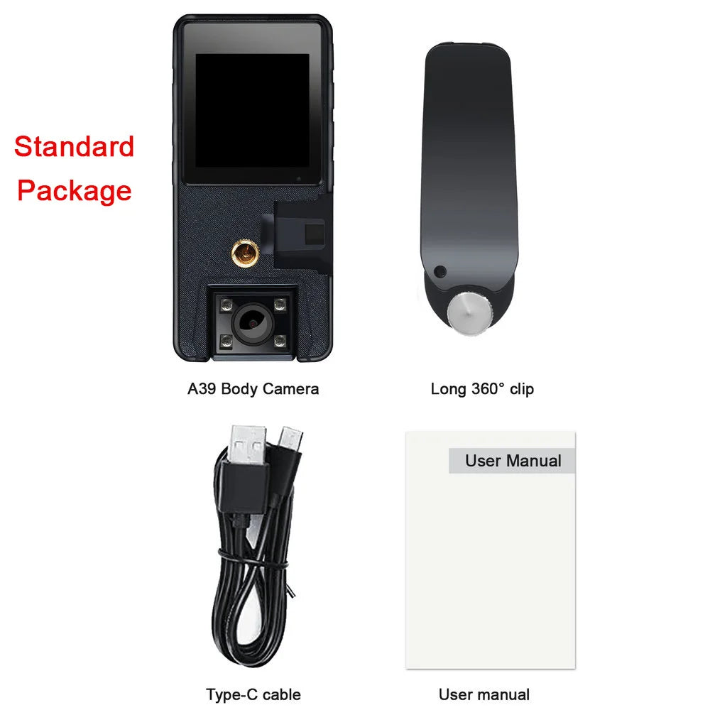 A39 Full 1080P HD Mini Camera 3000Mah Camcorder Body Mount Cam Small 180° Rotating Bike Camera Sports DV Car DVR Webcam