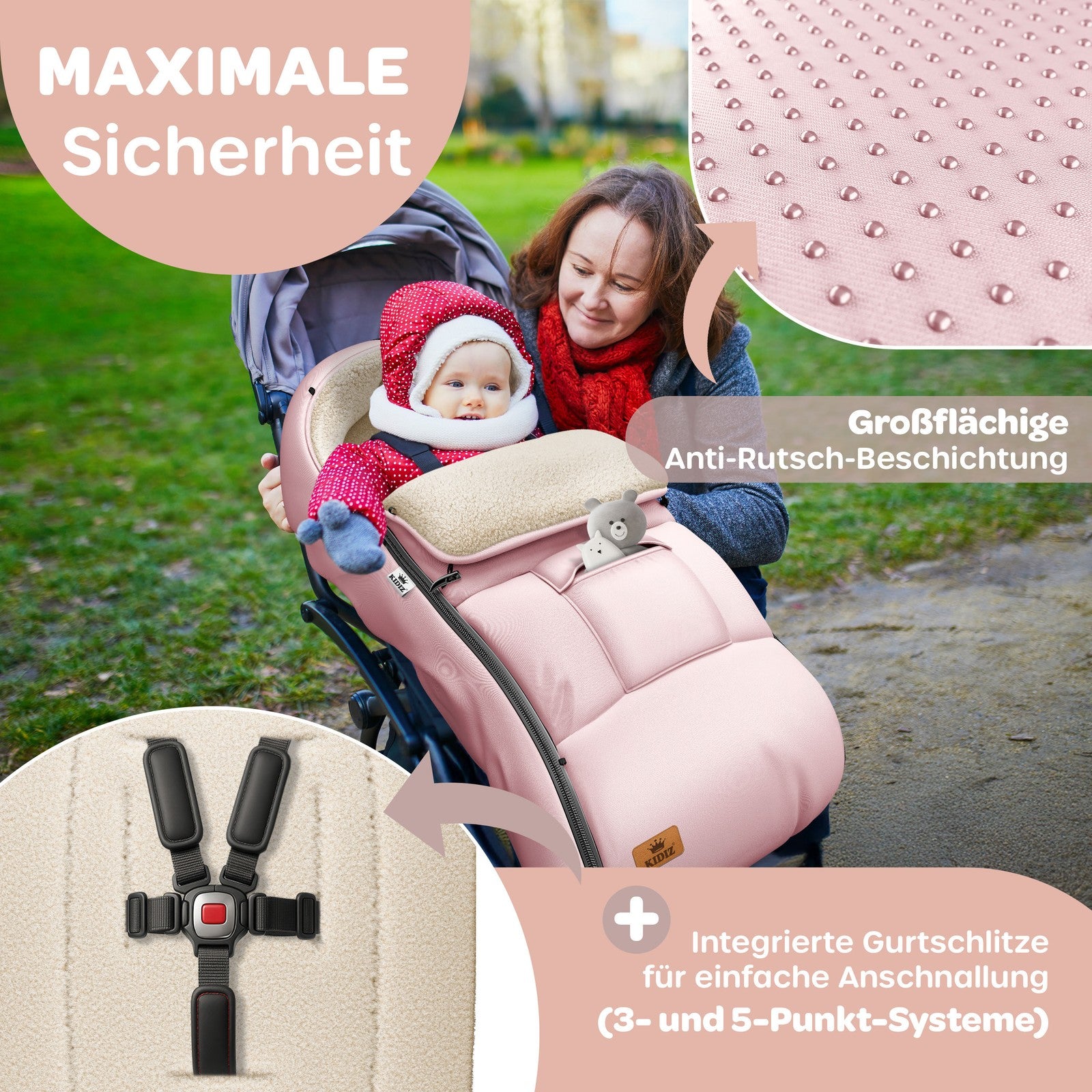 KIDIZ® Babyfußsack Baby Winterfußsack Kinderwagenfuß