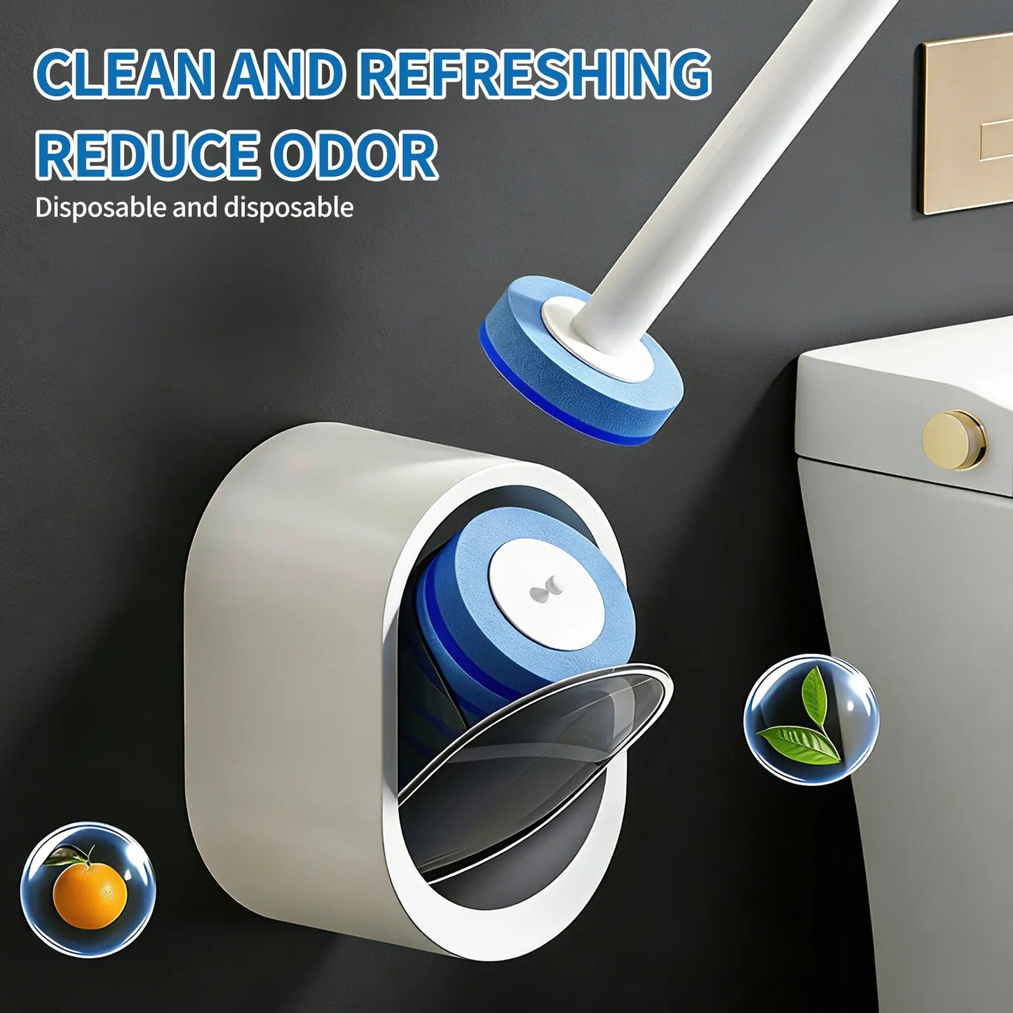 SOPAMI Toilet Scrubber Kit with Self-Cleaning Disposable Pads – No Pre-Rinse, No Mess, No Odor , Simplifies Bathroom Hygiene