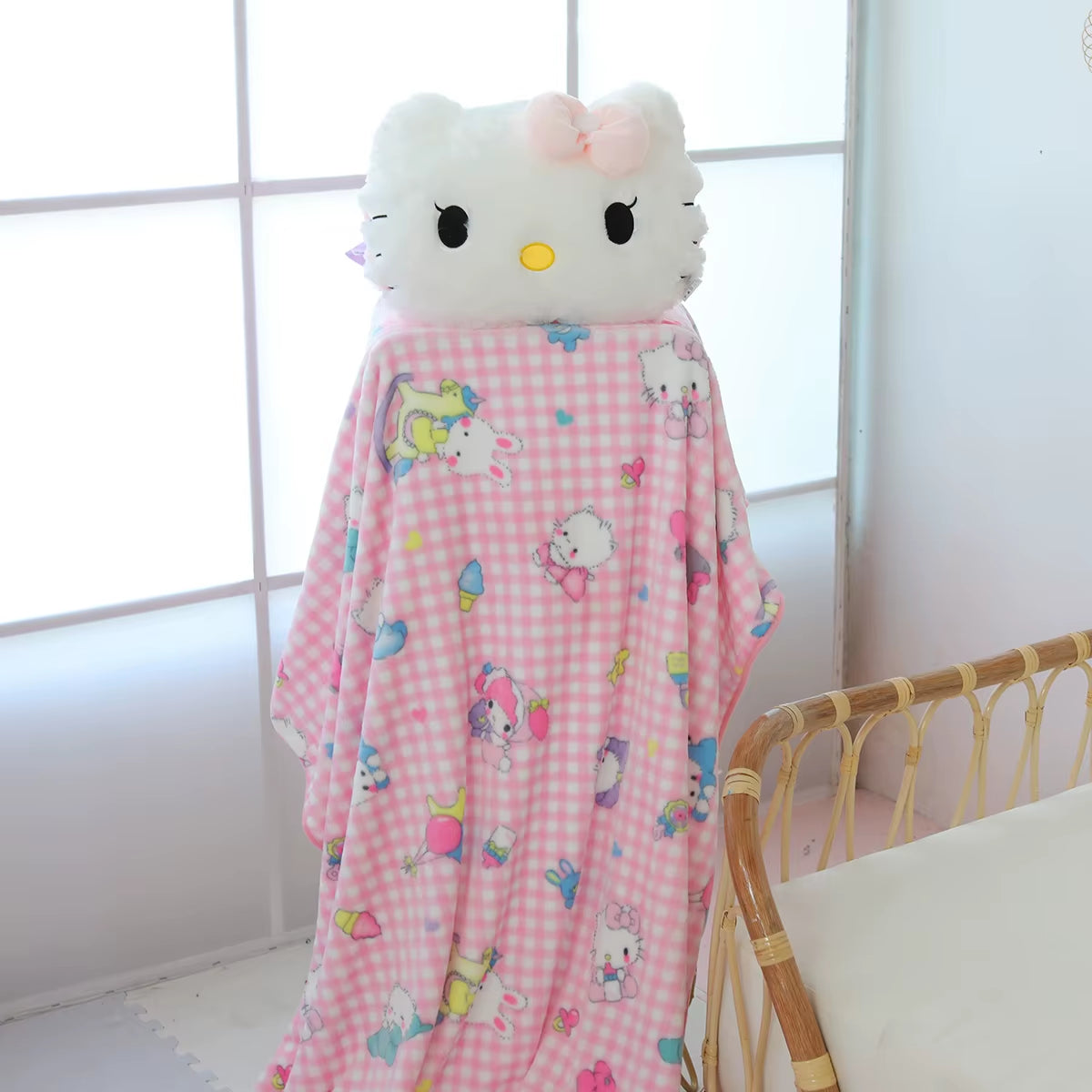 Big Size Hello Kitty Plush Toys Sanrio Anime Peripherals Hello Kitty Blanket KT Cat Stuffed Dolls Hello Kitty Xmas Gift for Kid
