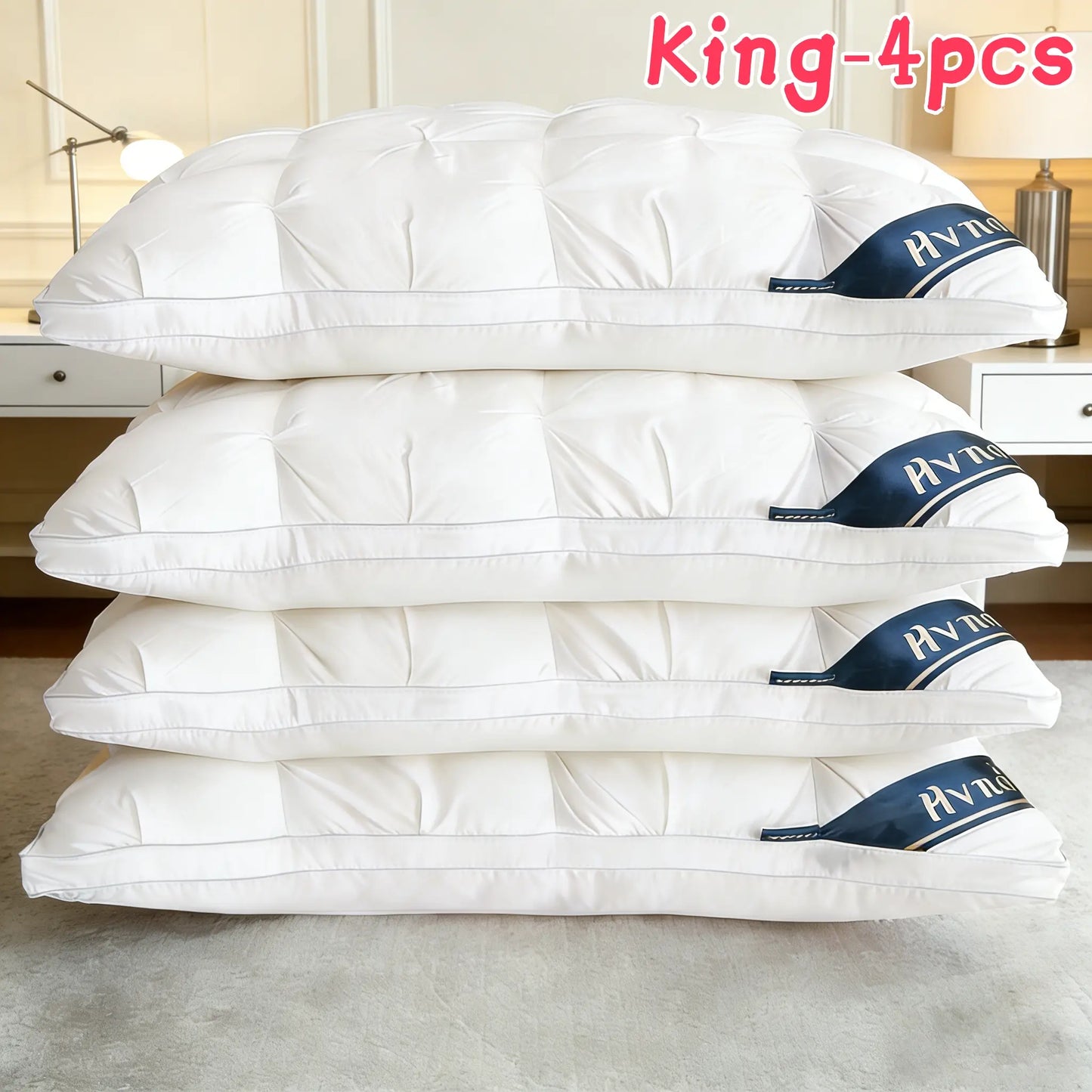 【Mother'S Day Gifts】4Pcs/2Pcs Hvnde Hotel Collection Deep Sleep Pillow - Neck Support Non-Collapse Design Hypoallergenic for Side Supine Prone Sleepers Pillows Tiktokshopspringglowup